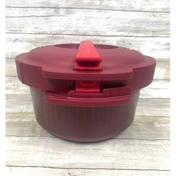 Tupperware 7643A-1 3L Microwave Pressure Cooker Red Durable Plastic Steamer - Picture 6 of 13